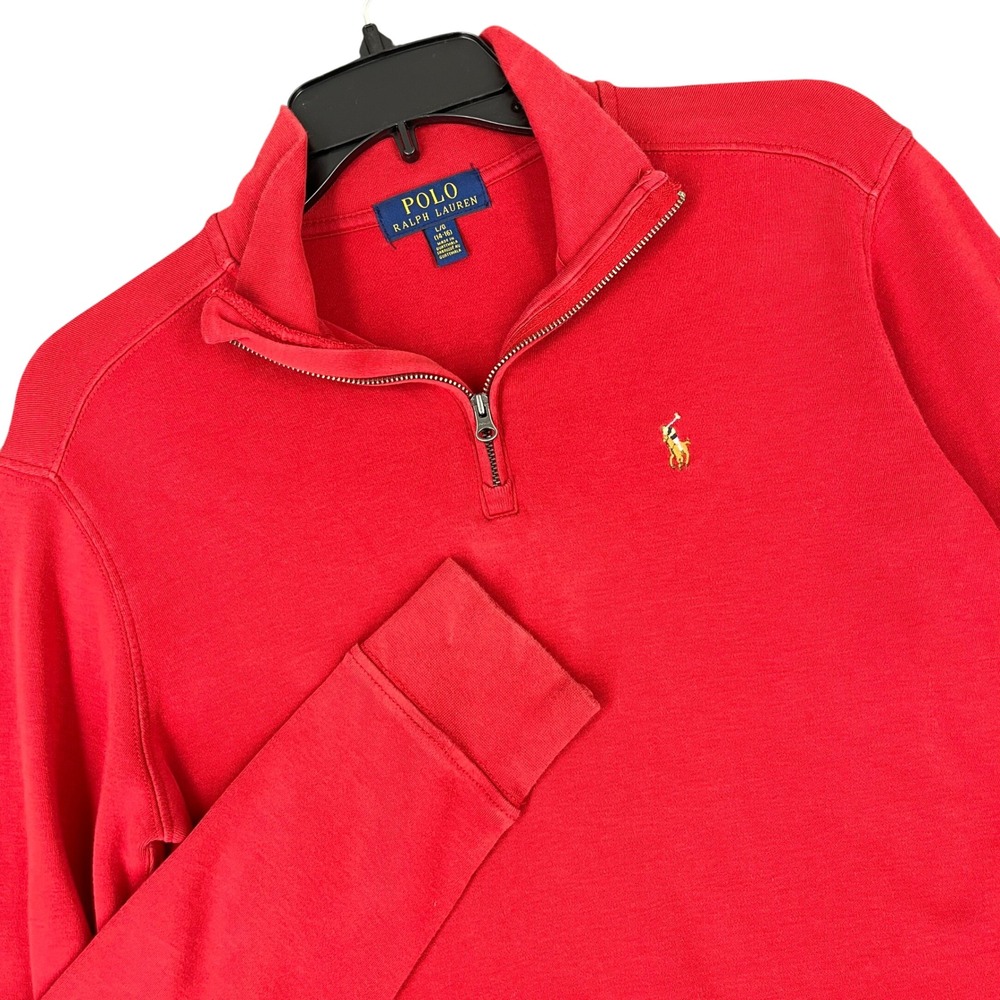 Polo Ralph‎ Lauren Quarter Zip Pullover Kids L 14-16 Preppy Collegiate Old Money
